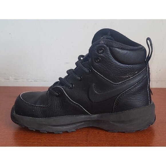 Nike Manoa LTR Kid's Shoes 11C BQ5373-001 Black Mid Top Lace-up Sneakers - Picture 2 of 10